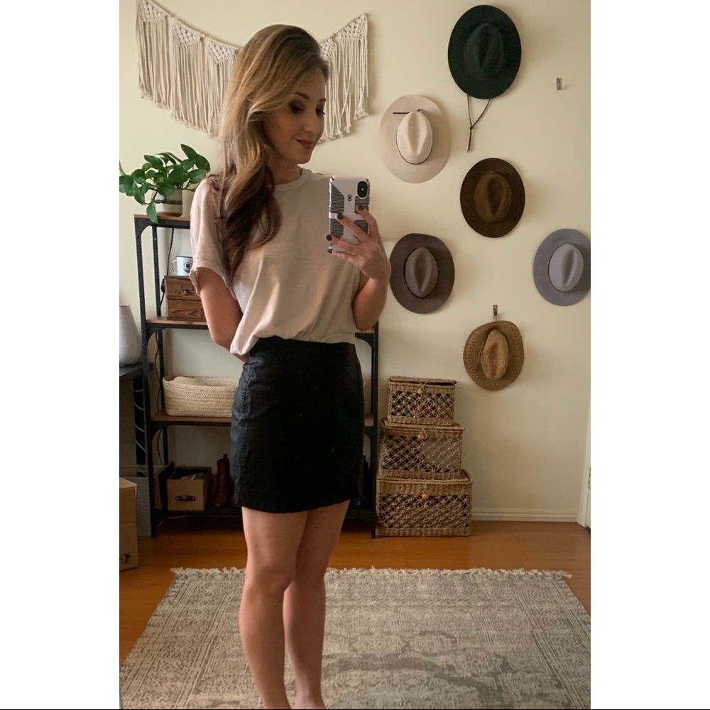 Free People Modern Femme Leather Mini Skirt Sz 2